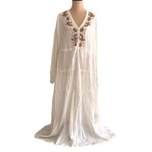 Winter white long dress plus size 16